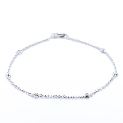 .15CTW Round Diamonds By the Yard Bracelet, 7" - 14K White Gold