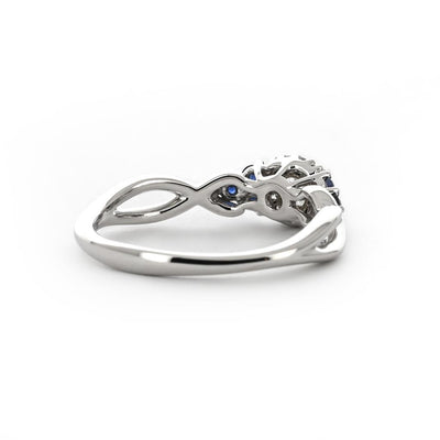 0.39ctw Sapphire & Diamond Engagement Ring + Halo