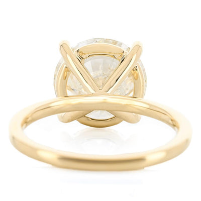 5.04CT Round Diamond Engagment Ring - Solitaire - 14K Yellow Gold