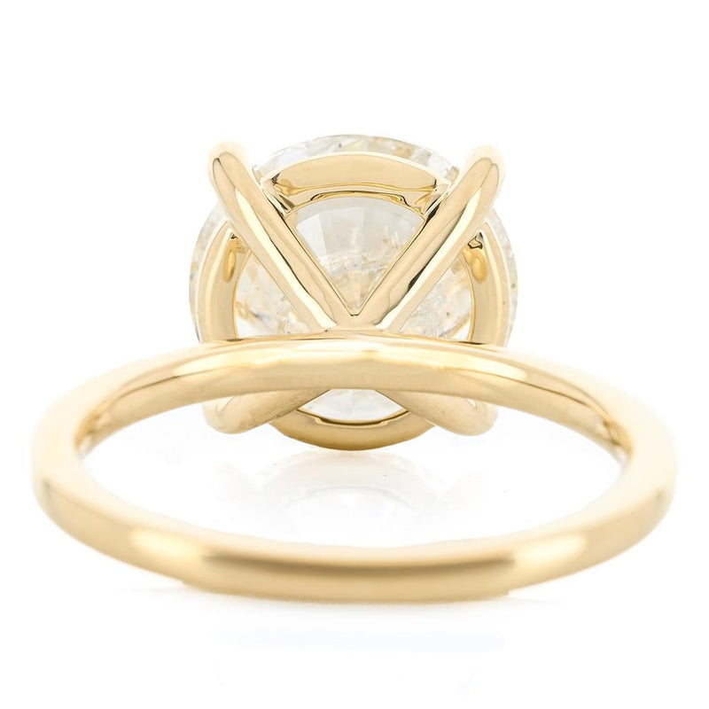 5.04CT Round Diamond Engagment Ring - Solitaire - 14K Yellow Gold