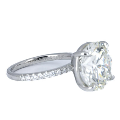 7.27ctw Round Brilliant Diamond Pavé Solitaire Engagement Ring – 950 Platinum