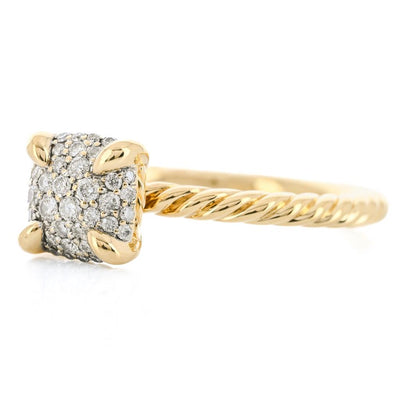 David Yurman | Petite Chatelaine Diamond Ring, Size 5.25 - 18K Yellow Gold