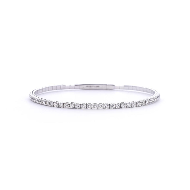 1.0ctw Flex Diamond Bangle  - White Gold