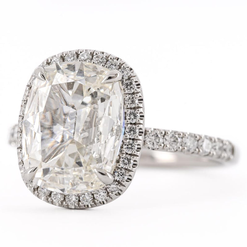 3.34CTW Cushion Engagement Ring - Halo - 950 Platinum