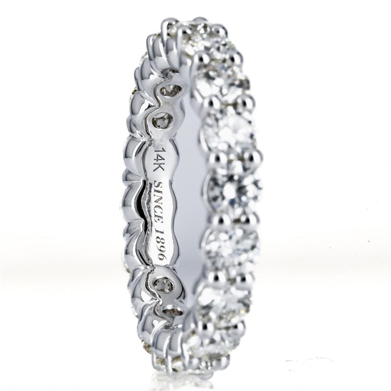 3.28CTW Round Diamond Eternity Band, Size 7.25 - 14K White Gold