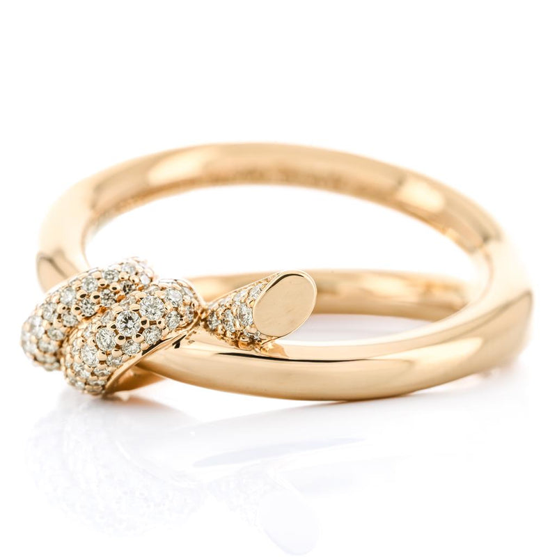 Tiffany & Co. | .33CTW Round Diamond Tiffany Knot Ring Size 6.5 - 18K Yellow Gold