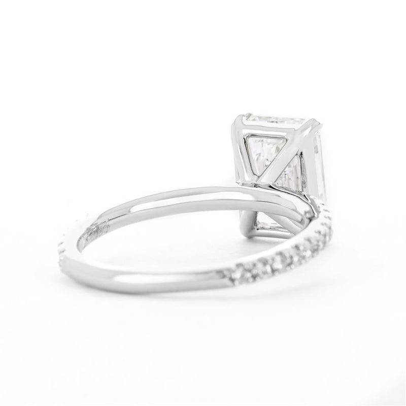 2.98ctw Radiant Diamond Solitaire Engagement Ring, Pavê - 950 Platinum