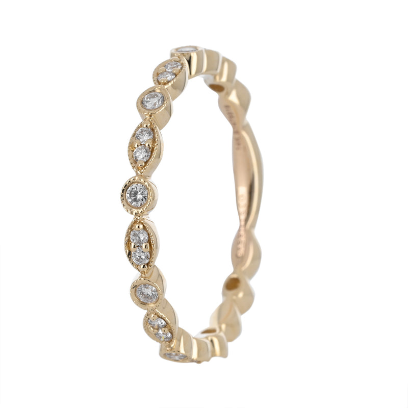 Round + Marquise Stackable Band | 0.24ct | Rose Gold