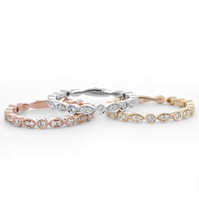 Round + Marquise Stackable Band | 0.24ct | Rose Gold