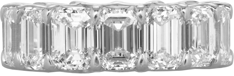 Image of white gold emerald diamond eternity band ring | Buchroeders Jewelers