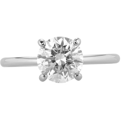 Image of round solitaire diamond engagement ring featuring a hidden halo | Buchroeders Jewelers
